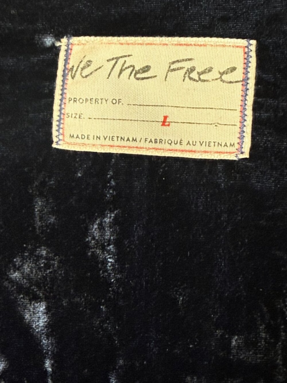 We The Free Free People Crushed Velvet Oversized Popover Shirt Top Navy Size L - Picture 8 of 17